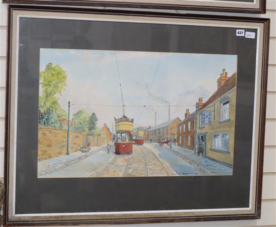 Richard Adshead (1919-2003), a pair of watercolours, Foundry Lane End and The Seven Bells, signed and dated 1978, titled verso 43 x